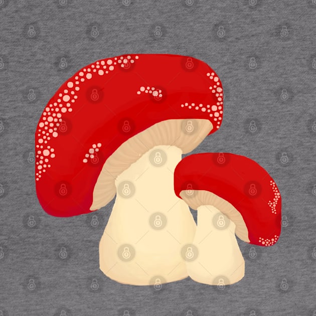 Cute Mushrooms with Red Caps by Punderstandable